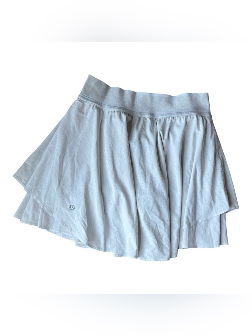 Lululemon Court Rival Perforated HR Skirt Long Tennis White Women Size 4 EUC HTF